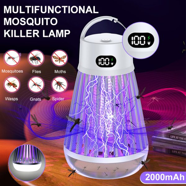 Digital Display Mosquito Killer Lamp Electric Shock Mosquito Trap Light Radiationless Insect Repellent Trap For Bedroom Outdoor Summer Gadgets